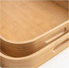 Rectangular Bamboo Serving Tray with Handles | Full House Lebanon