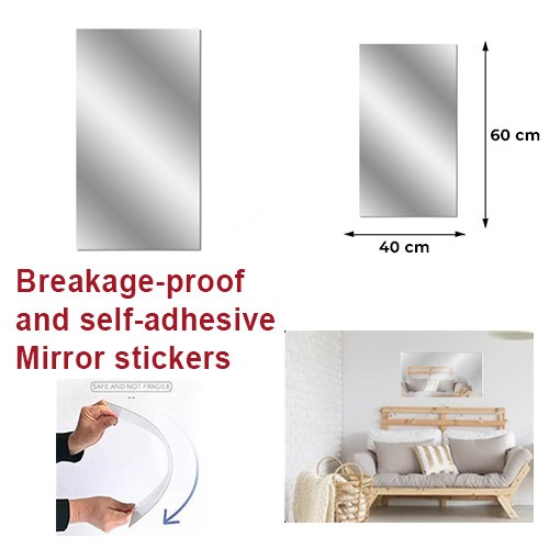 Self Adhesive Non Glass Rectangular Mirror | Full House Lebanon