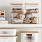 Acrylic Storage Boxes with Bamboo Lid - Medium | Full House Lebanon