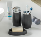 Oval Striped Soap Dish - Grey | Full House Lebanon